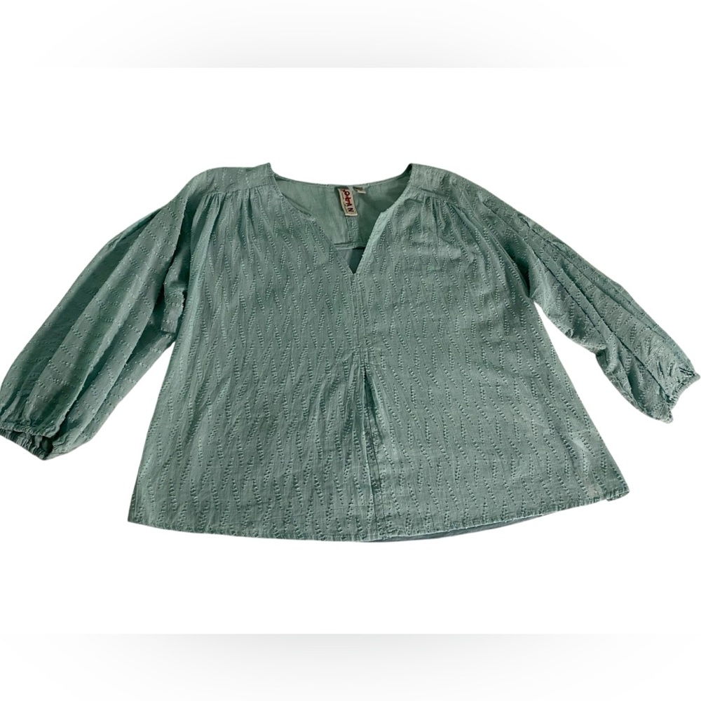 Anthropologie Dolan Green Women Blouse 3/4 Sleeve,Elegant Casual Work Top Size M - Picture 7 of 10